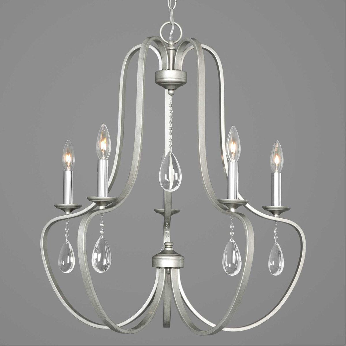Anjoux 5 Light 24.63 inch Silver Ridge Chandelier Ceiling Light